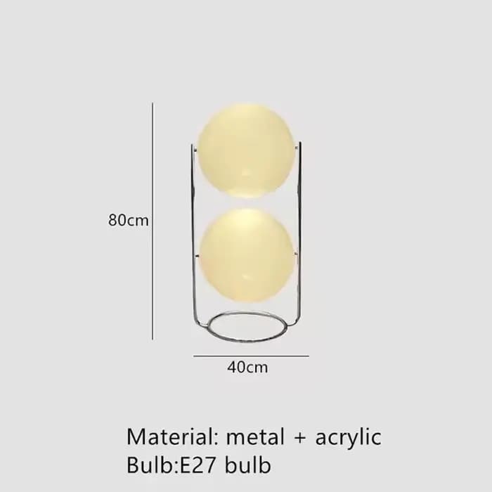 Lampe sur pied design nordique moderne, en métal chromé, avec boule en acrylique blanche, luminaire