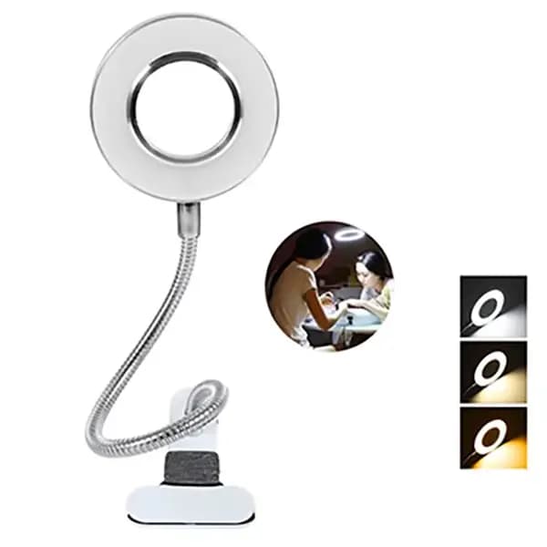 10X Clip sur lampe de bureau LED loupe avec lampe Salon de manucure lampe de broderie Portable lampe