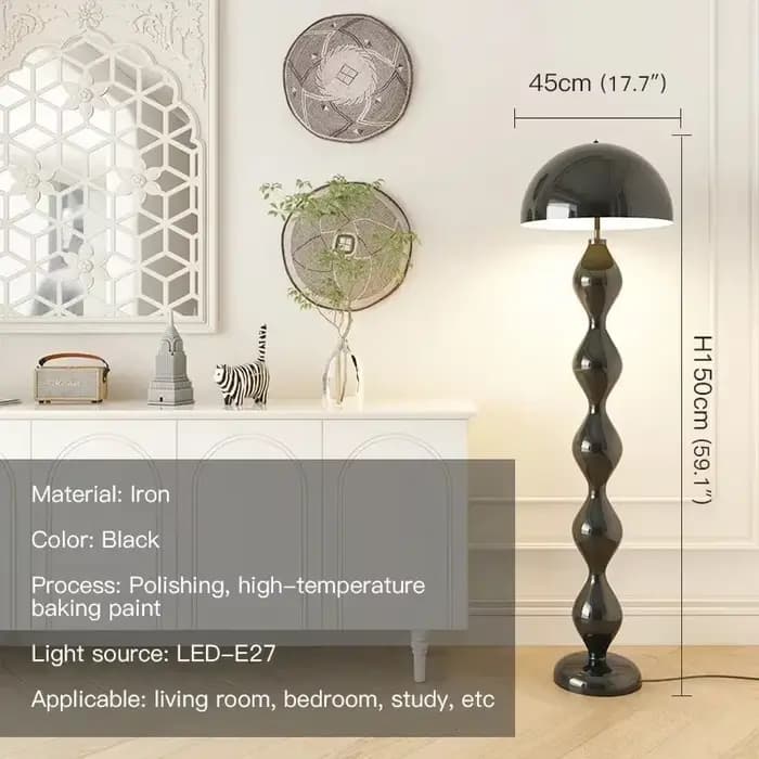 Lampe de sol LED créative en forme de champignon, style crème, luxe européen moderne, pour chambre d