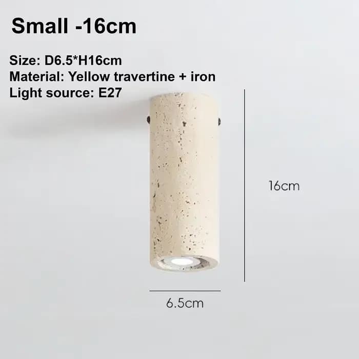 Plafonnier cylindrique en travertin, DownLight en pierre avec ampoule Spot E27, balcon, Dressing, co