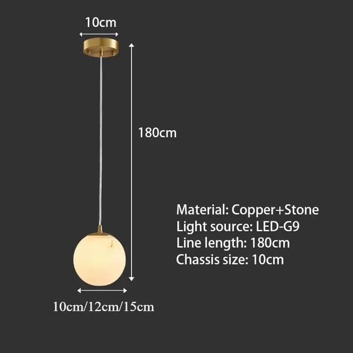 Luminaire suspendu en cuivre massif de luxe haut de gamme, éclairage suspendu en marbre espagnol pou