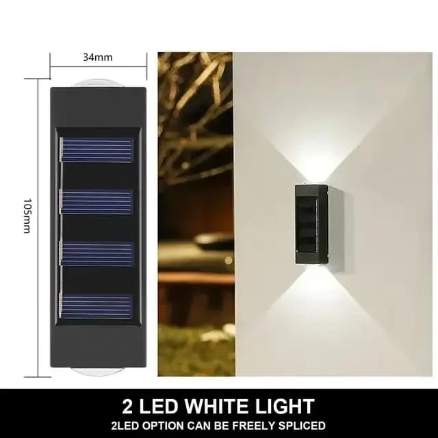 Applique murale extérieure solaire 12 LED lumière de jardin étanche cour Balustrade lampe d'ambiance
