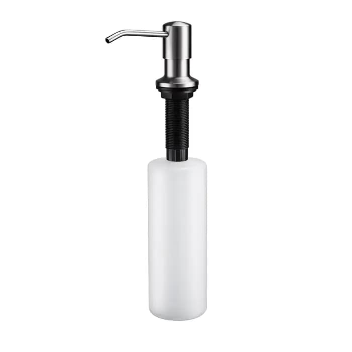 Distributeur de savon doré en acier inoxydable noir pour évier de cuisine, bouteille de savon liquid