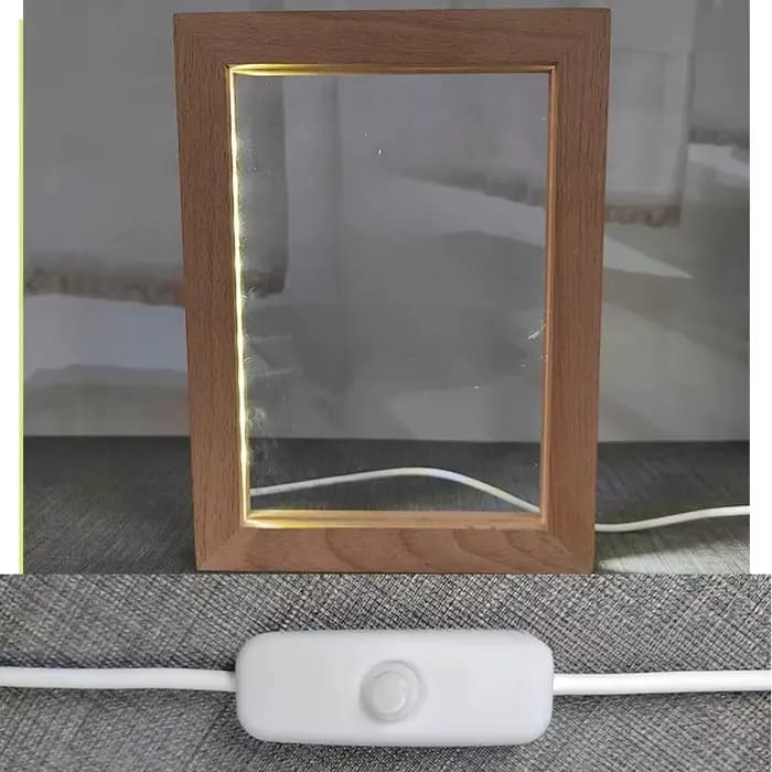 Cadre Photo en bois, lampe de luminosité, décor créatif, cadre Photo en bois avec veilleuse LED, cad