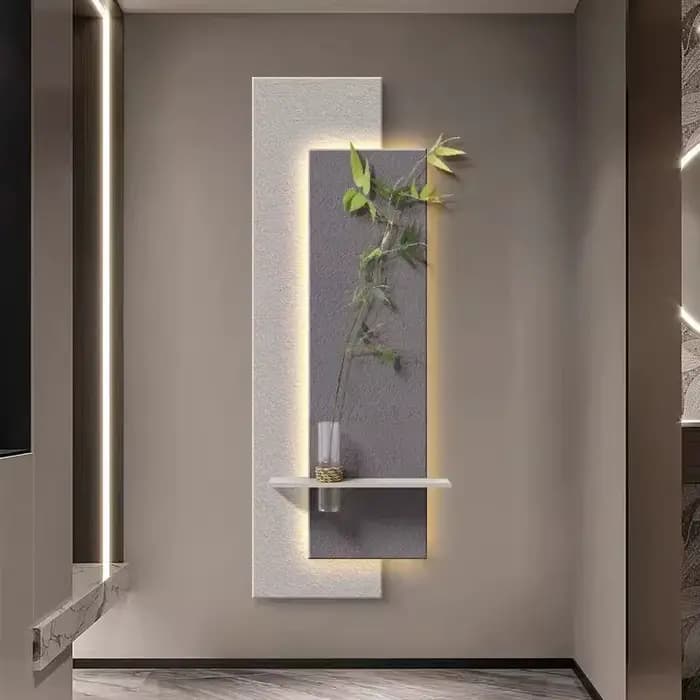 Applique murale LED verticale de luxe léger, imitation grès, style artistique, pour porche, entrée e