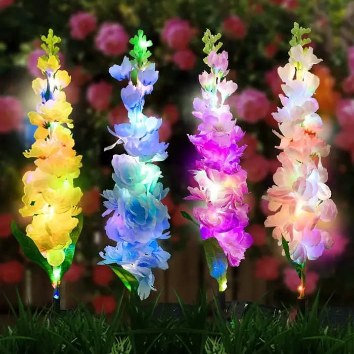 Lampes solaires de jardin, lampes solaires en forme de fleur imperméables améliorées, utilisées pour