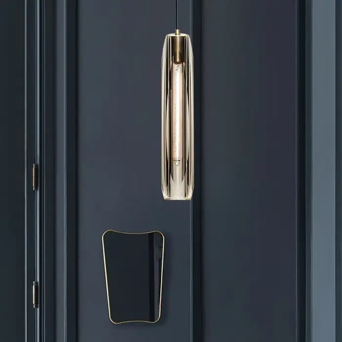 Suspension en cristal de luxe postmoderne, lumière tout en cuivre, chambre à coucher, salon en frêne