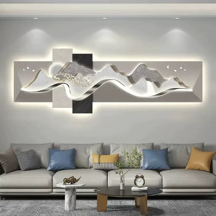 Décoration LED d'entrée moderne avec un support, décoration de maison, chambres principales et invit