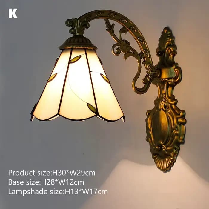 Vitrail mur LED lampe Vintage méditerranéen Baroque abat-jour chevet applique allée couloir balcon a