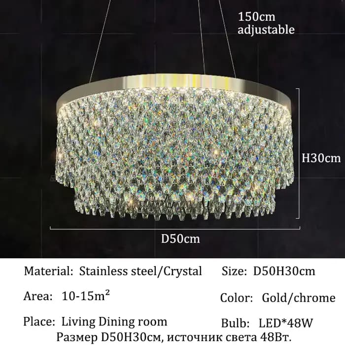 Lustre en cristal de luxe, lampes suspendues au plafond, décoration de la maison, lustres pour salle