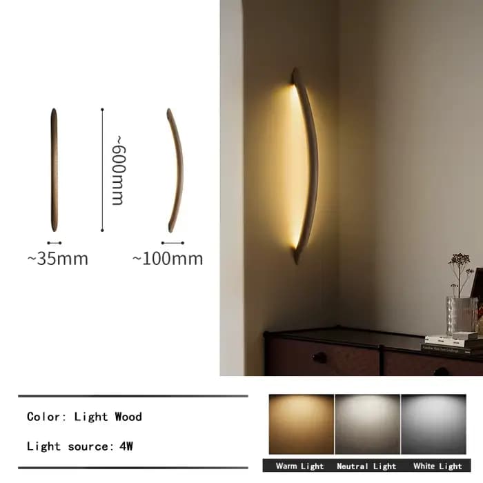 Arc en bois moderne minimaliste longue suspension LED Restaurant Table à manger lustres à la mode lu