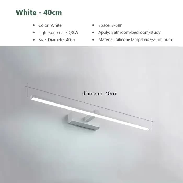 DINDALLED LED salle de bain miroir lumière, applique murale moderne pour vanité chambre, aluminium d