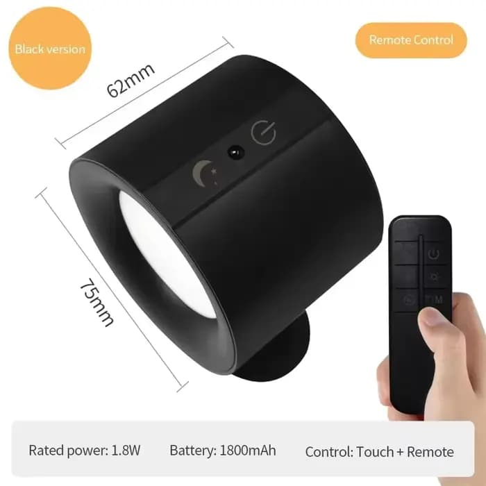Mur LED lumière Rechargeable tactile Double tête applique 360 rotatif 3 couleurs appliques lumière s