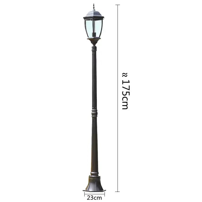 Lampe d'extérieur de jardin d'ingénierie européenne, éclairage de jardin et de route, H 1.75m