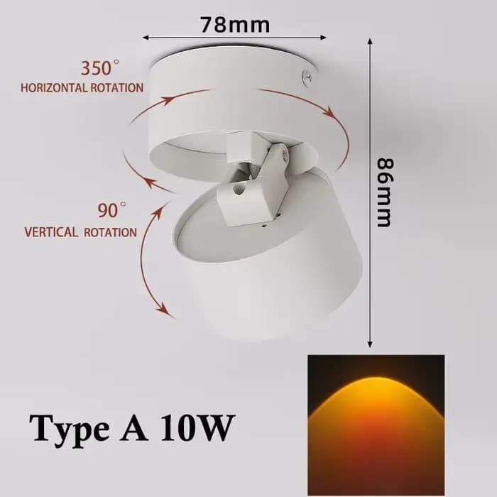 Downlight Led coucher de soleil lampe de Projection 110V- 220V COB encastré projecteur chambre décor