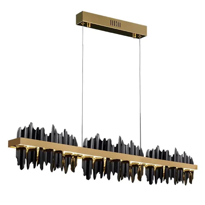 Plafonnier LED suspendu au Design moderne Iceberg, disponible en noir et en or, idéal pour une salle
