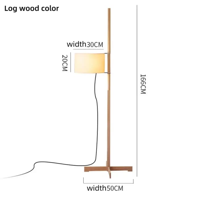 Lampadaire LED Rétro en Bois Massif Réglable, Luminaire Décoratif d'Nik, Idéal pour un Salon, une Ch