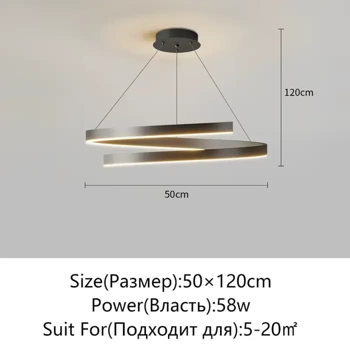 Lustre en spirale noir/blanc pour salon, salle à manger, cuisine, luminaires de plafond ronds, moder