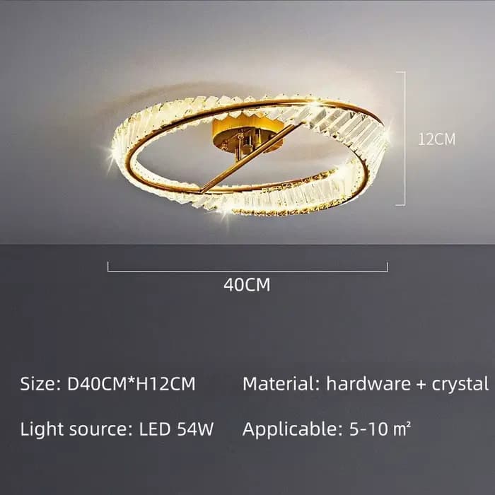 Plafonnier LED en cristal de luxe, luminaire décoratif d'intérieur, idéal pour une chambre à coucher
