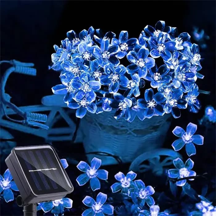 Lumière solaire de jardin fleur extérieure chaîne solaire lumières étanche fée Simulation guirlandes