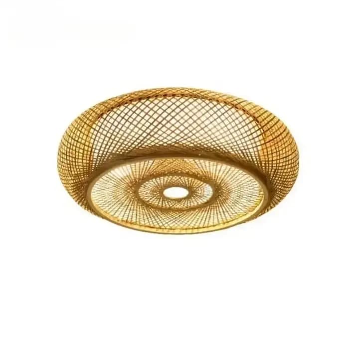 Lustre en bambou E27 suspension tissage lustre de plafond en bois pour cuisine île salon de thé salo