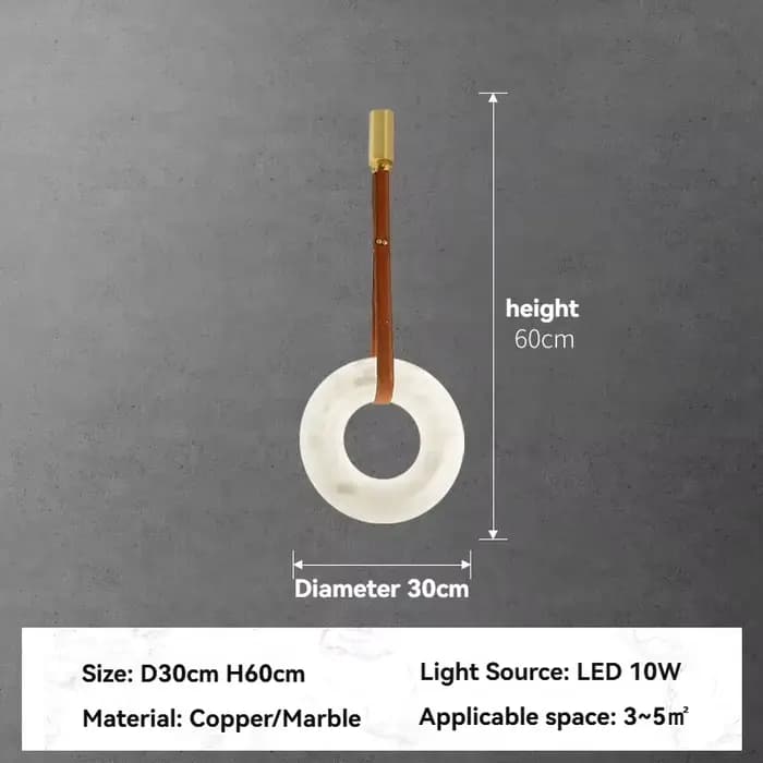 Lampe suspendue moderne en albâtre, style nordique créatif, anneau lumineux pour chambre à coucher,