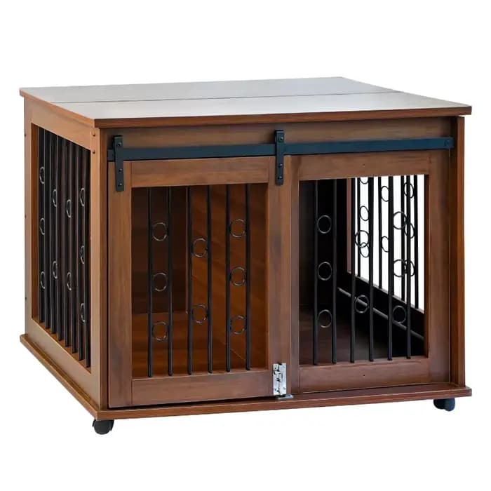 Cage en bois de luxe pour animaux de compagnie et produits de maison, conception à Double porte, gra