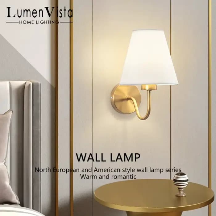 Lampe murale rétro en tissu LED, éclairage intérieur moderne, lampe murale en tissu E27, lampe de ch