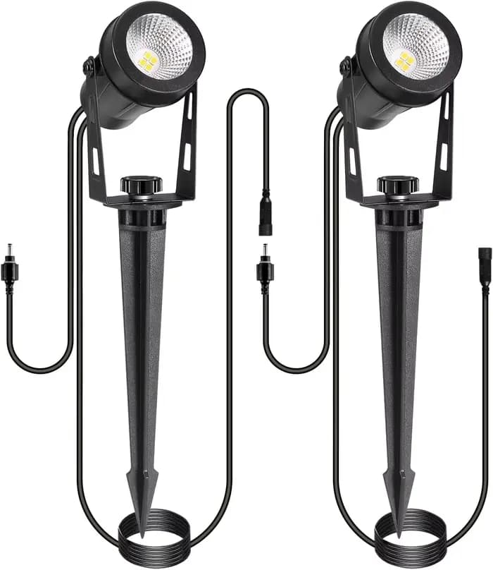 Éclairage paysager extérieur, paquet de 4 à 10 spots LED avec transformateurs, projecteur enfichable