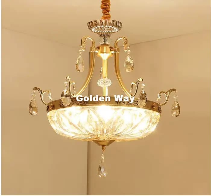 Lampes suspendues en cuivre modernes lampe suspendue D52cm chambre salon pendentif salle à manger LE