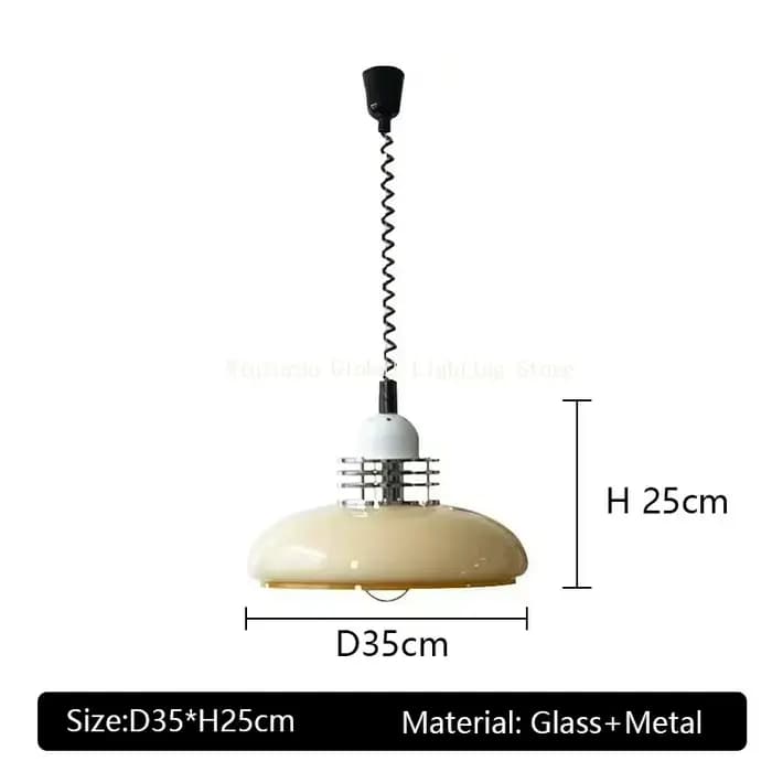 Lampe LED Suspendue Rétractable en Verre au Design Médiéval Rétro, Luminaire Décoratif de Plafond, I
