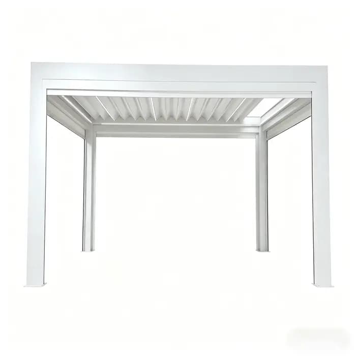 Gazebo extérieur motorisé rétractable avec toit à lamelles, imperméable, résistant à la pression et