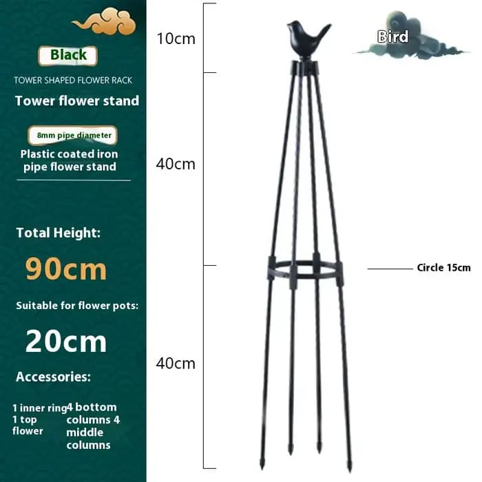 Treillis d'obélisque de jardin pour plantes grimpantes, treillis rond de buisson de roses d'extérieu