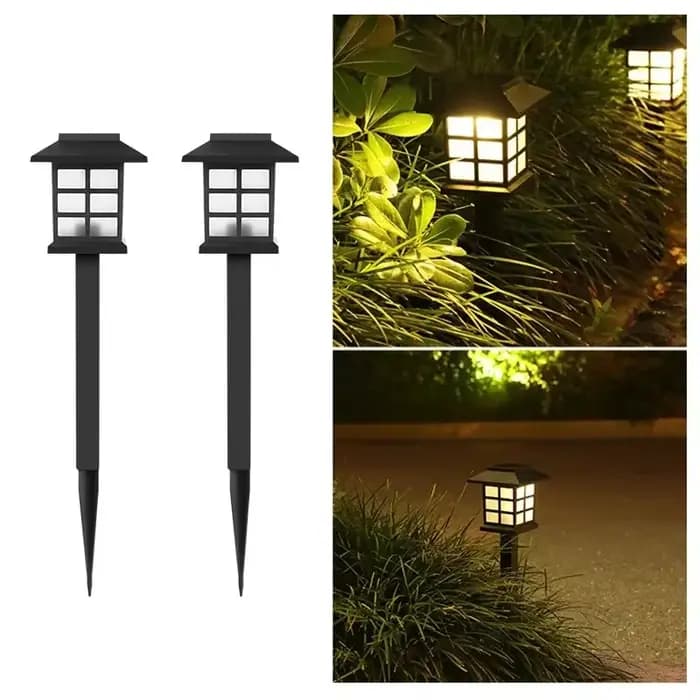 Paquet de 2 lumières solaires de voie lampe solaire extérieure éclairage paysager étanche pour jardi