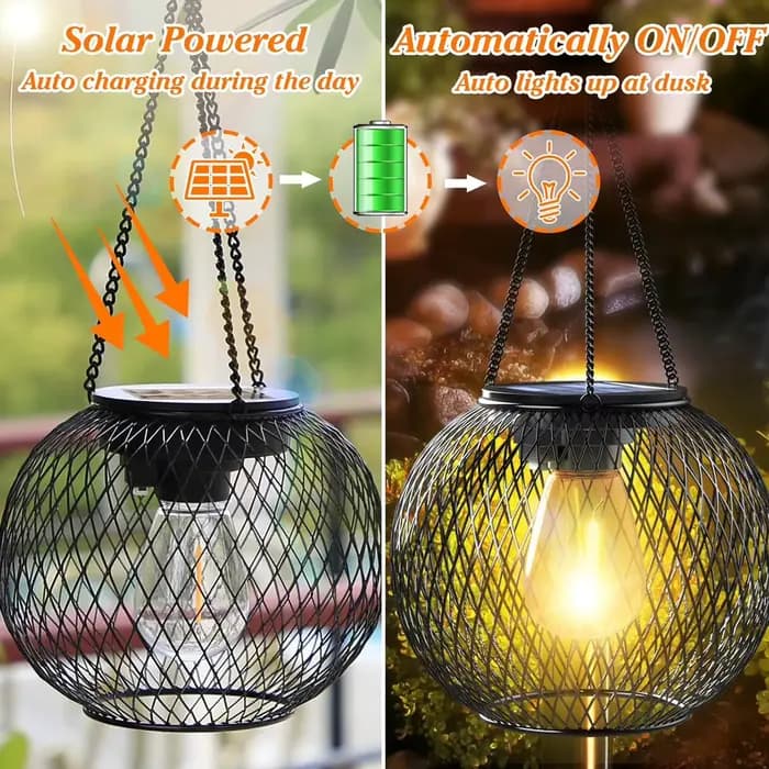 Ortiny-Lanterne Solaire d'Extérieur, Mise à Niveau, Décorative, Imperméable