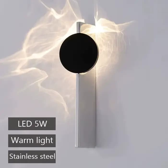 Applique murale LED moderne rotative en acier inoxydable ondulé, luminaire d'ambiance pour chambre d
