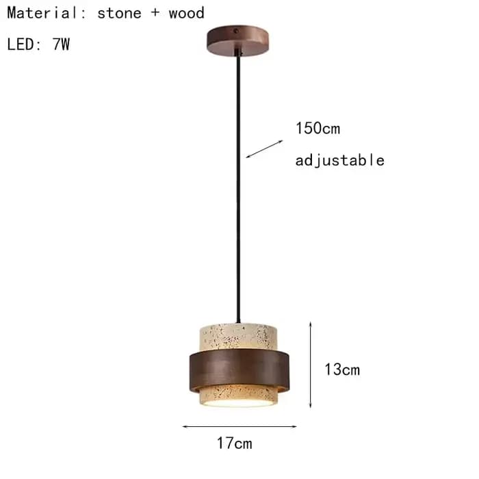 Designer moderne Wabi-Sabai chambre chevet éclairage barre pendentif LED lumière jaune grotte pierre