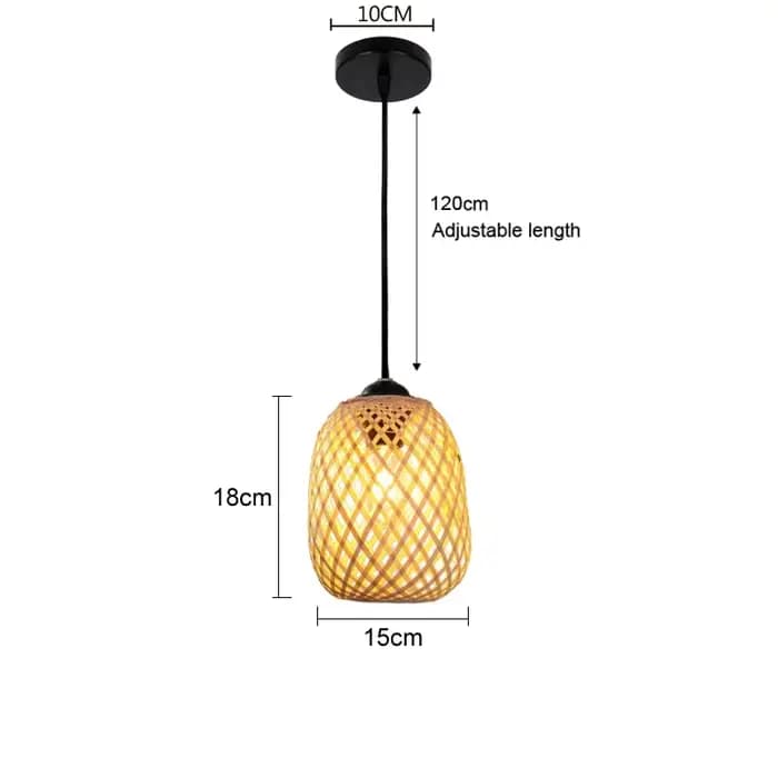 Plafonnier Suspendu en Bambou Tissé à la Main, Luminaire Décoratif de Plafond en Rotin, Idéal pour u