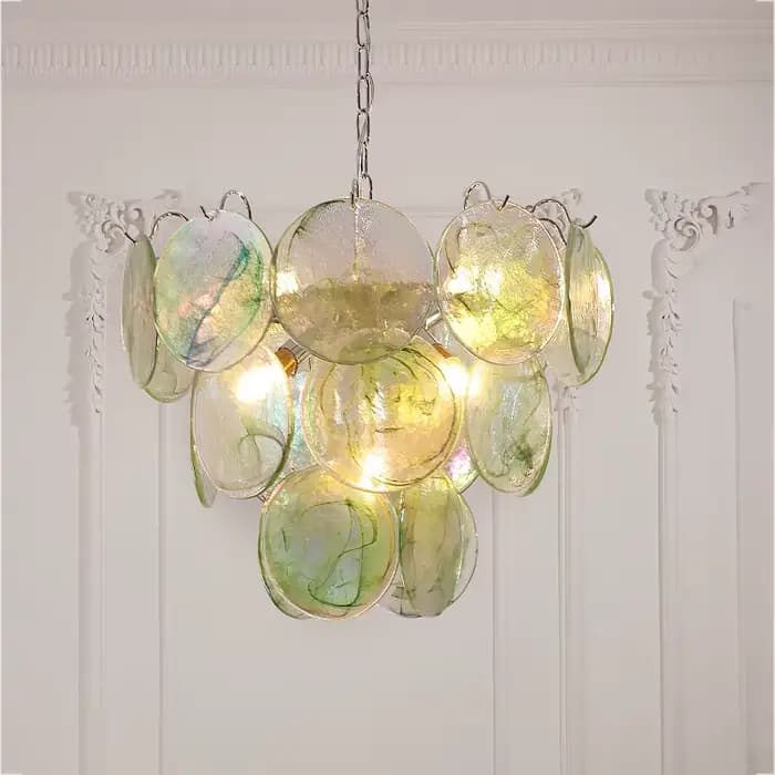 Lustre en verre coloré de luxe moderne pour salon, art de plafond, style vintage européen, décoration intérieure, lampes suspendues LED, lustre pour villa occasions spéciales