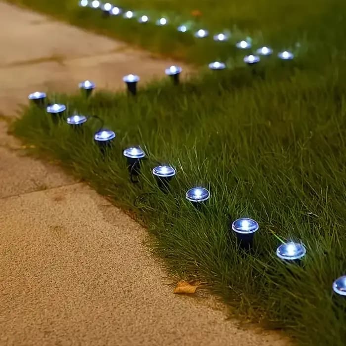 Lampes solaires de jardin, guirlandes lumineuses étanches pour chemins de pelouse, camping, fêtes d'anniversaire, vacances et décorations