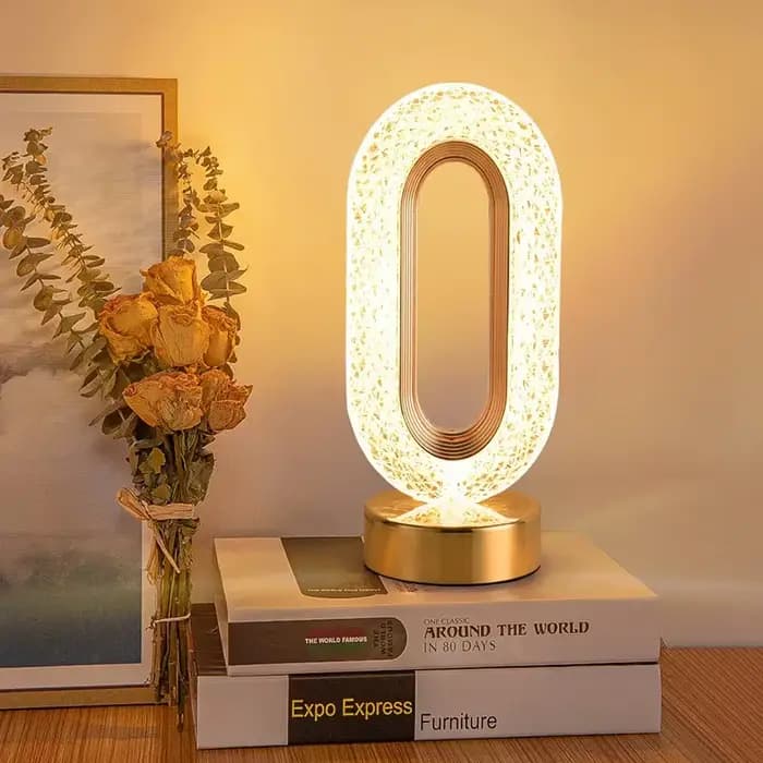 Lampe de Table ovale de luxe moderne, Rechargeable par USB, en cristal, pour salon, chambre à coucher, chevet, décoration créative, veilleuse d'ambiance