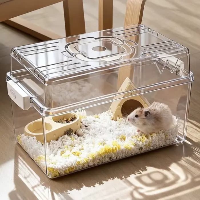 Cage à Hamster transparente, conception de boucle, habitat de Hamster portatif, Ventilation Durable, Cage extérieure pour petits animaux