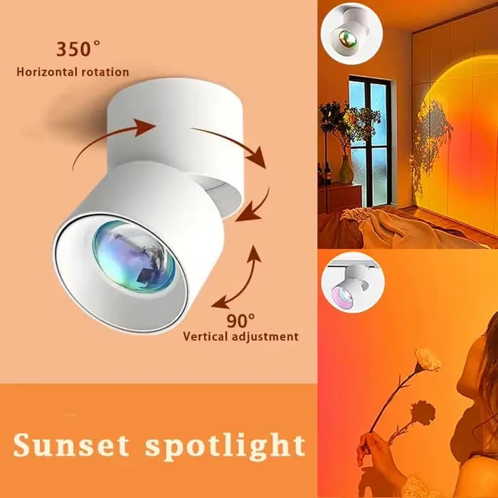 Downlight Led coucher de soleil lampe de Projection 110V- 220V COB encastré projecteur chambre décor à la maison Surface plafond vers le bas lumière Led Spot