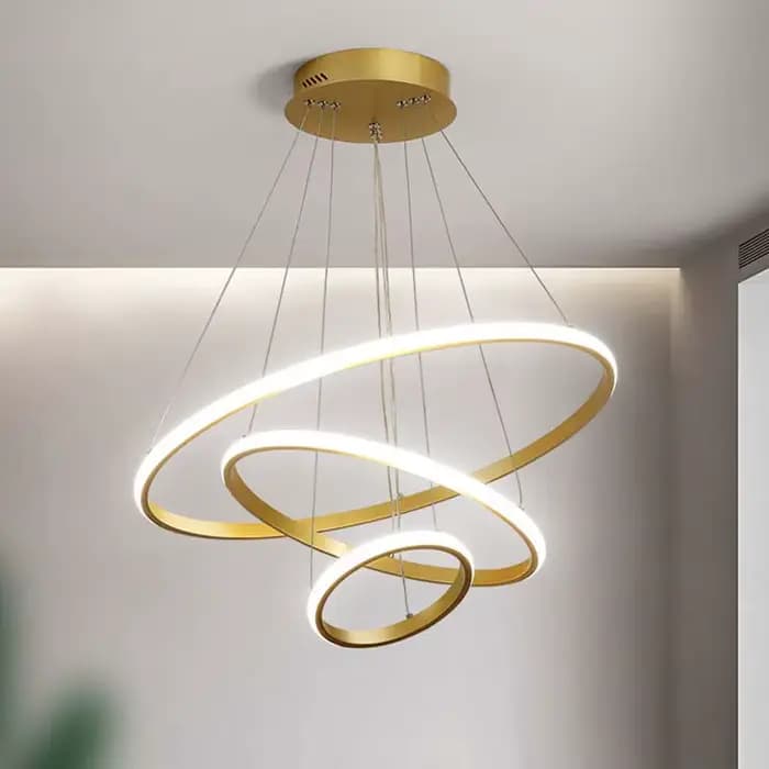 Lustres modernes à LED pour salle à manger, lustres simples en forme d'anneau, luminaires pour salon et chambre, éclairage intérieur pour la maison, lampes suspendues décoratives
