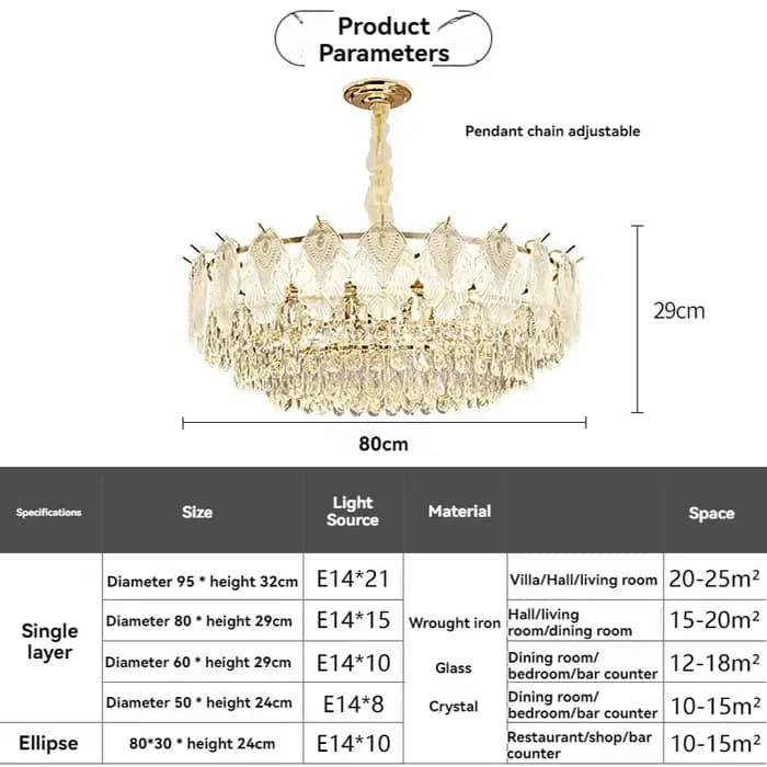 Lustre en cristal de luxe français, lampe suspendue moderne ronde ovale avec couvercle en verre, pour salon, salle à manger, chambre à coucher, hôtel