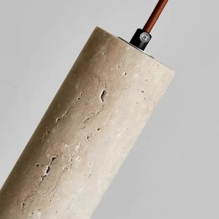 Lampe en Travertin Jaune Suspendue au Design Rétro, Luminaire Décoratif d'Nik, Idéal pour un Salon, une Chambre à Coucher ou un Comptoir de Bar