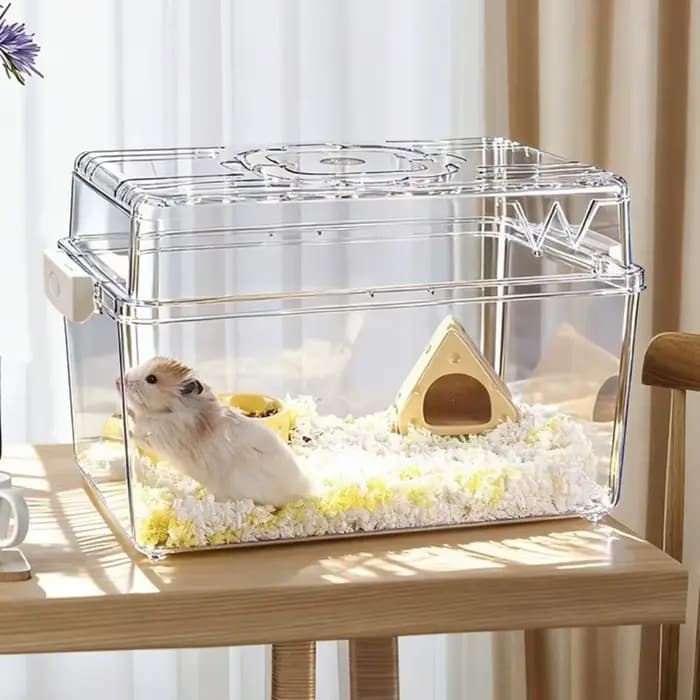 Cage à Hamster transparente, conception de boucle, habitat de Hamster portatif, Ventilation Durable, Cage extérieure pour petits animaux