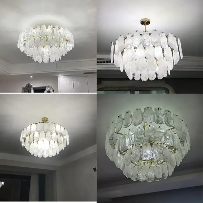 Lustre de luxe rétro français, luminaire décoratif d'intérieur, idéal pour un salon, une chambre à coucher, une nuage chaleureux et romantique, goutte d'eau ou en verre