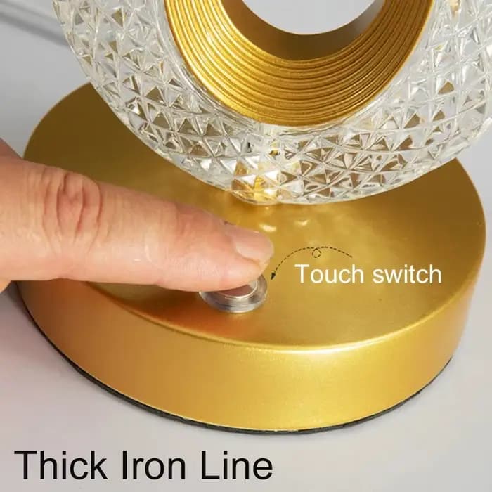 Lampe de Table ovale de luxe moderne, Rechargeable par USB, en cristal, pour salon, chambre à coucher, chevet, décoration créative, veilleuse d'ambiance