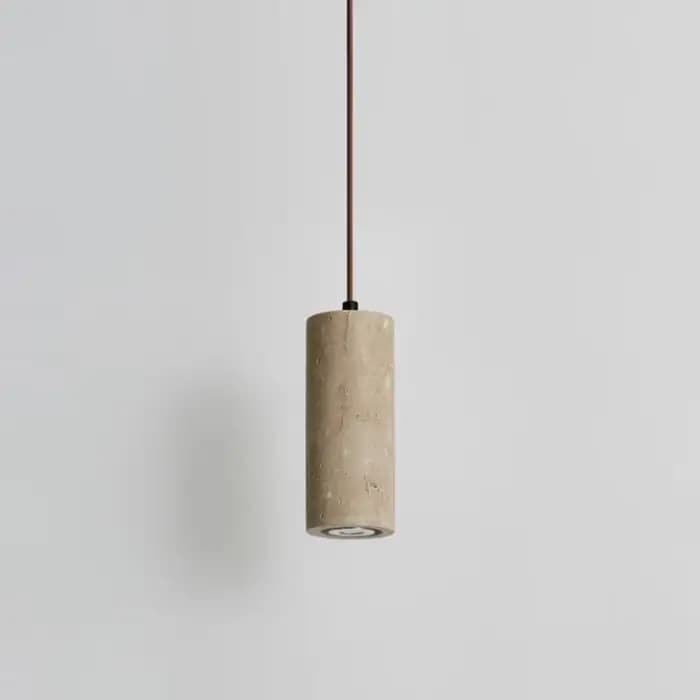 Lampe en Travertin Jaune Suspendue au Design Rétro, Luminaire Décoratif d'Nik, Idéal pour un Salon, une Chambre à Coucher ou un Comptoir de Bar
